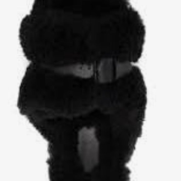 Robert Clergerie Paris Irina Slip on Faux Fur Slide in Black - Picture 2 of 4